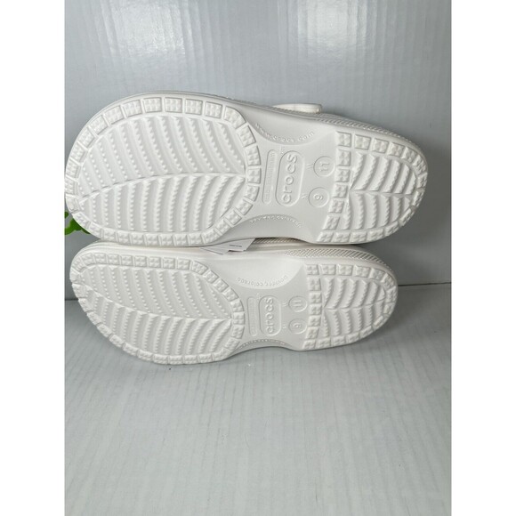 Size M9/W11 Crocs Baya Lined Clog Slip On White/Grey 205969-11H NEW - Picture 6 of 7